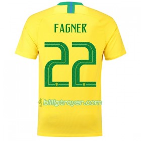 Billige Fotballdrakter Brasil Fagner 22 VM 2018 Hjemmedraktsett